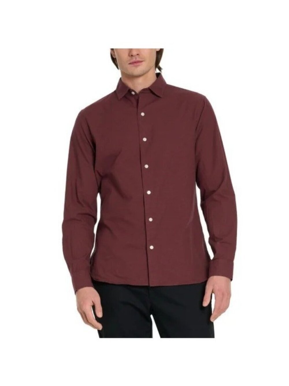 Ted Baker Men's XL Red Button-Up Shirt Cotton Houndstooth Long Sleeve N1366
